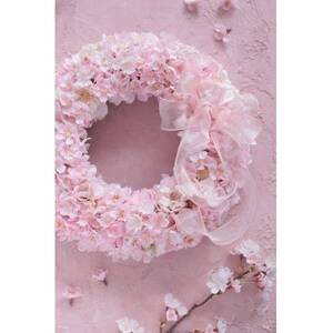 アーティフィシャルフラワー　桜のリース(Lサイズ)【1494311】