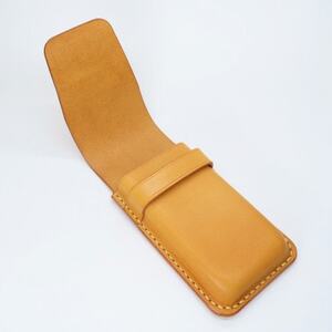 牛ヌメ革 間仕切り付4本用 ペンケース(手縫い)【1497055】