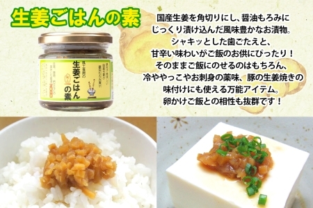 ご飯のお供せっと 3種 各2個 生姜ごはんの素  みそ生姜 豚ねぎ味噌 我孫子市 