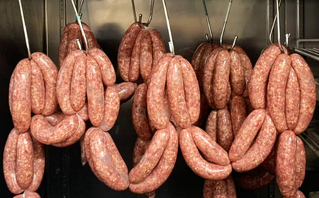 【Mineoka Gibier】無添加『ジビエ 生ソーセージ』４本（鹿 or 猪）《フェンネル×にんにく風味》　[0010-0342]