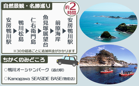 【千葉県鴨川市】観光タクシー貸切利用券 １時間（定員４名／１台）　[0026-0007]