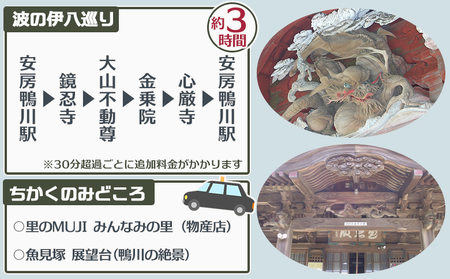 【千葉県鴨川市】観光タクシー貸切利用券 １時間（定員４名／１台）　[0026-0007]