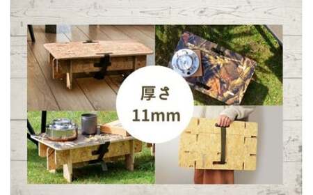 【グリーン系】組み立て式 木製アウトドアテーブル (L)