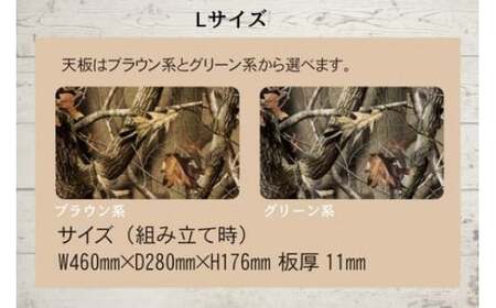 【グリーン系】組み立て式 木製アウトドアテーブル (L)