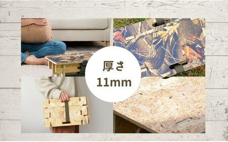 【ブラウン系】組み立て式 木製アウトドアテーブル （S）