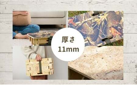 【グリーン系】組み立て式 木製アウトドアテーブル （S）