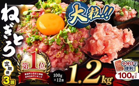 【定期便3回】ねぎとろ 1200g（100g×12袋） | 清幸丸水産 大人気 手巻き寿司 海鮮丼 マグロのユッケ まぐろ 海鮮 小分け 100g パック 千葉県 君津市
