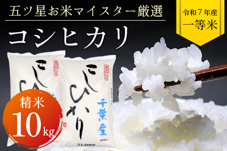 令和7年 千葉富津産「コシヒカリ」10kg（精米）　竹ノ内米店