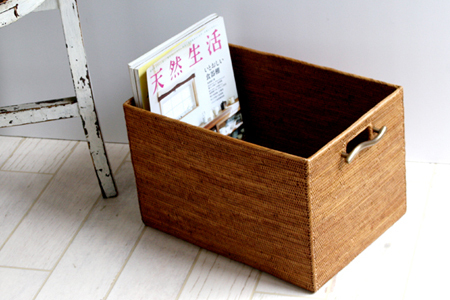 アタ ウエーブ取っ手収納ボックス（無地・W36×D26×H24）　BAX-444SIN