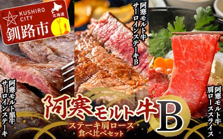 【期間限定!寄附額改定↓!】【12月22日までの入金で年内発送】阿寒モルト牛ステーキ肩ロースセットB 牛 ステーキ サーロイン すき焼き 釧路 肉 F4F-4179