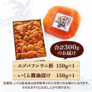 えぞバフンうに折150g×1 いくら醤油漬け150g×1 北海道 釧路 ふるさと納税 うに いくら 雲丹 魚卵 魚介類 海産物 セット 詰合せ 詰め合わせ F4F-0844