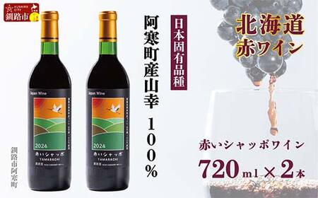 【期間限定！寄附額改定↓！】赤いシャッポワイン×2本 赤ワイン 北海道産 ワイン プレミアム セット 酒 北海道 阿寒町産 F4F-3145