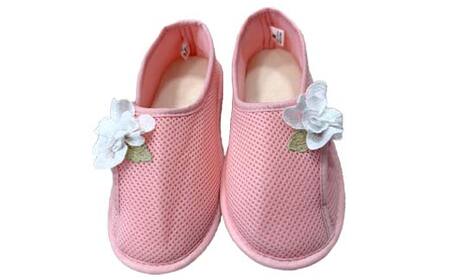 【期間限定！寄附額改定↓！】室内シューズ ピンク (前閉じ) Lサイズ 入院用 介護用 靴 母の日 ギフト くつ ルームシューズ 雑貨 F4F-8155