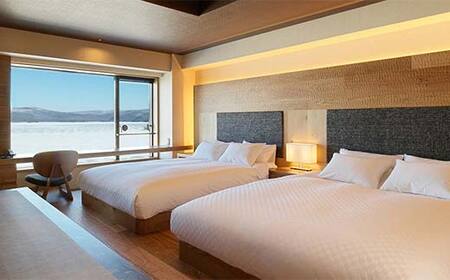 【期間限定！寄附額改定↓！】あかん遊久の里 鶴雅 ウイングス館 湖側ユーカラ和洋室 2名様1室ご利用 1泊2食付き 宿泊券 旅行 北海道 温泉 観光 阿寒 釧路市 旅行 ホテル 旅館 クーポン チケット 予約 父の日 母の日 F4F-2098