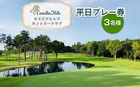 カメリアヒルズカントリークラブ 平日プレー券(3名様)｜ゴルフ 平日 利用券 チケット プレー券 ラウンド キャディ アクアライン レジャー 体験 スポーツ 千葉 房総 袖ケ浦 [0360]