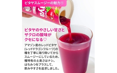 [定期便／3ヶ月] ピタヤスムージー 195g×計45本 (15本×3回)【甘味料・香料・着色料未使用】｜ピタヤ ドラゴンフルーツ ザクロ ジュース フルーツ 果物 くだもの 濃厚 ポリフェノール ベタシアニン エラグ酸 朝食 おやつ 紙 カートカン 袖ケ浦 千葉 [0695]