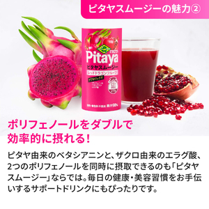 [定期便／3ヶ月] ピタヤスムージー 195g×計90本 (30本×3回)【甘味料・香料・着色料未使用】｜ピタヤ ドラゴンフルーツ ザクロ ジュース フルーツ 果物 くだもの 濃厚 ポリフェノール ベタシアニン エラグ酸 朝食 おやつ 紙 カートカン 袖ケ浦 千葉 [0697]