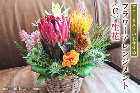 フローリストのおすすめ フラワーアレンジメント〈C〉 生花｜花 フラワー ギフト プレゼント 記念 お祝い ボタニカル インテリア [0431] 10,920円