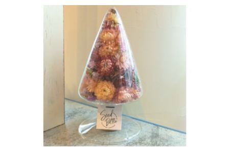 ドライフラワー ガラスドーム『ピンク×ローズ』[0409]