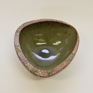 釉彩鉢 和食器 深皿 陶芸品《受注制作》中鉢 変形 三角 深皿 皿