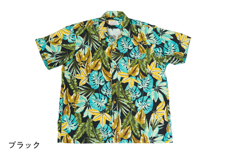 南房総アロハシャツ（サイズ：L／柄：ブラック） mi0104-0001-7-L