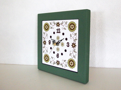 3色から選べるスペインタイルの時計 【ブルー】 mi0031-0029-1 雑貨 日用品 ｲﾝﾃﾘｱ 時計 ｽﾍﾟｲﾝﾀｲﾙ ﾊﾝﾄﾞﾒｲﾄﾞ 手作り