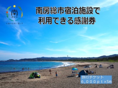 南房総市宿泊施設で利用できる感謝券　6，000pt×5枚