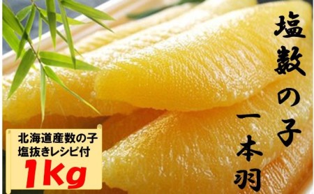 数の子ジャンボ(北海道産) 1本羽 1kg 小分け(500g×2袋)