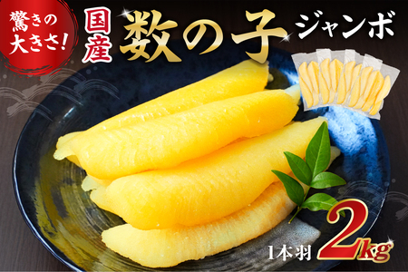 数の子ジャンボ(北海道産）　1本羽　2kg　小分け（500g×4袋） mi0012-0071