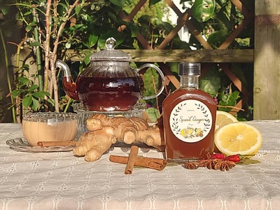 (南房総市産しょうが使用)濃厚ジンジャーシロップと、しょうが糖、グラノーラ、琥珀糖のセット mi0076-0003