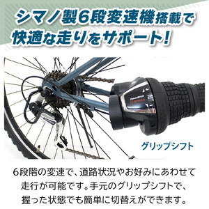 フィールドチャンプ 26インチ 6段変速 折たたみ マウンテンバイク マットグレー MG-FCP266GY KTRCT010