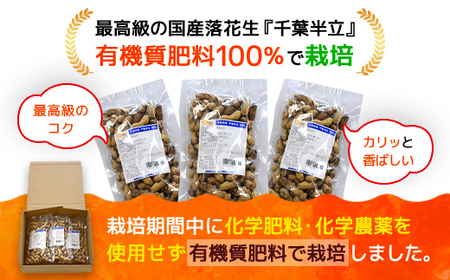 【2024年12月発送開始】 千葉県産 カラ煎り落花生 千葉半立 600g（200g×3） SMF004 落花生 らっかせい ピーナッツ ピーナツ