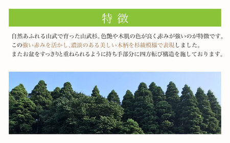 四方転びの盆　杉綾 2枚セット ／ふるさと納税 山武杉 天然木 お盆 トレー お膳 撥水 軽い 自然 ぬくもり 杉 ギフト プレゼント 千葉県 山武市 SMP014
