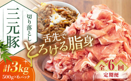 【全6回定期便】平田牧場 切り落とし 3kg (500g×6P)  豚肉 切り落とし 小分け [AJAP040]
