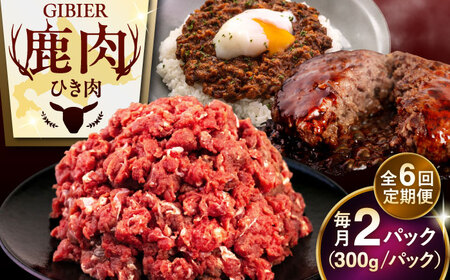 【全6回定期便】鹿肉 ひき肉 600g (300g×2P)  鹿肉 ジビエ ハンバーグ 北海道 [AJAO060]