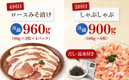 【全5回定期便】 平田牧場 バラエティ定期便 3~4人前 豚肉 ロース バラ肉 ステーキ [AJAP127]