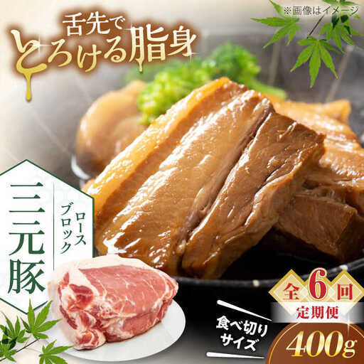 【全6回定期便】平田牧場 ロース ブロック 400g  豚肉 ローストポーク 煮豚 [AJAP167]