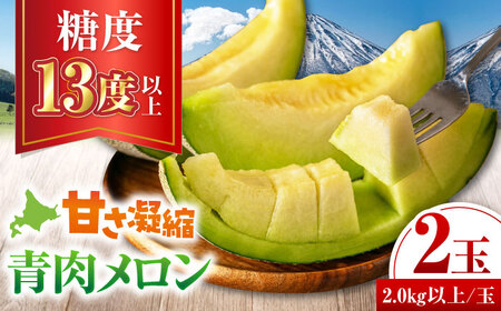 【2026年7月下旬以降順次発送】【ニセコ町産】 青肉メロン 大玉2玉《喜茂別町》【ニセコビュープラザ直売会協同組合】 メロン 化粧箱入り フルーツ 果物 青肉 先行予約 常温 常温配送 北海道[AJAH030]