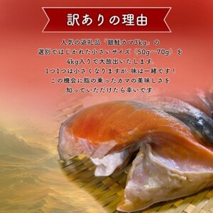 【訳あり】銀鮭カマ(小) 約4kg_鮭 サケ さけ 訳あり おすすめ_【配送不可地域：離島】【1588573】