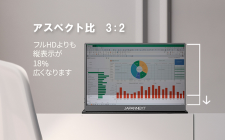 液晶モニター(モバイルモニター) 10.5型ワイド　フルHD+(1920×1280)リファビッシュ品_モバイルモニター フルHD+ 10.5型 リファビッシュ_【1622923】