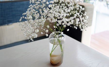 モルビ フラワーベース(オパールブルーグレー)