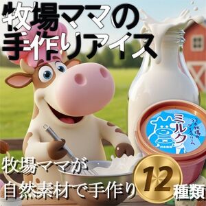 牧場アイス 季節のお勧め大人気12個セット【行木牧場アイスクリームセット】しぼりたて牛乳で作りました【配送不可地域：離島】【1491609】