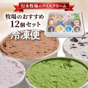 牧場アイス 季節のお勧め大人気12個セット【行木牧場アイスクリームセット】しぼりたて牛乳で作りました【配送不可地域：離島】【1491609】