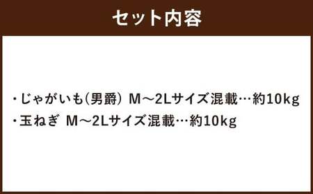 北海道産 じゃがいも 男爵 玉ねぎ セット M～2Lサイズ混載 各約10kg 合計約20kg 2箱 山田農場 ジャガイモ 芋 いも イモ 玉葱 タマネギ たまねぎ 国産 【2025年10月上旬-2026年3月上旬迄発送予定】