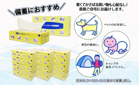北海道 定期便 2ヵ月毎 全6回 とけまるくん 水に流せる ティッシュ 150組 計60箱 ティッシュペーパー ボックス リサイクル 日本製 防災 常備品 日用品 消耗品 備蓄 育児 福祉 ペット キャンプ 送料無料 倶知安町
