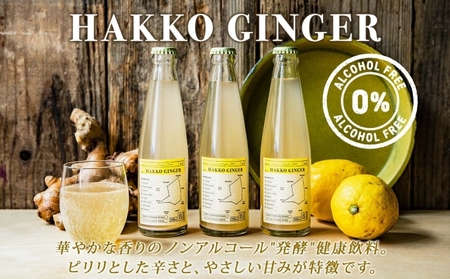 北海道 自家製 ジンジャービア 200ml×12本 HAKKO GINGER 発酵 ジンジャー ビール 生姜 レモン 辛口 ノンアルコール 炭酸 ヘルシー