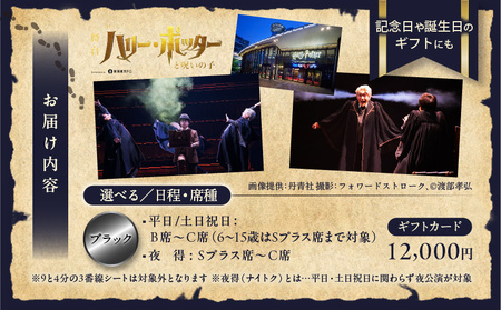 舞台『ハリー・ポッターと呪いの子』ギフトカード　ブラック：12,000円分 │ 東京 鑑賞チケット 体験 