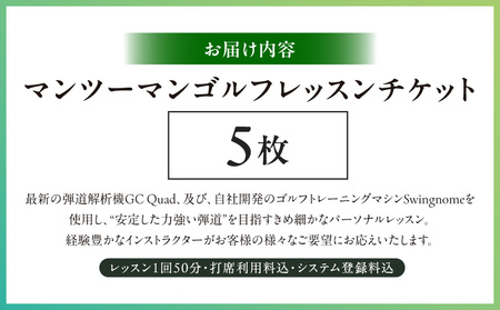 マンツーマンゴルフレッスンチケット　5回分 │ 東京 体験 ゴルフレッスン