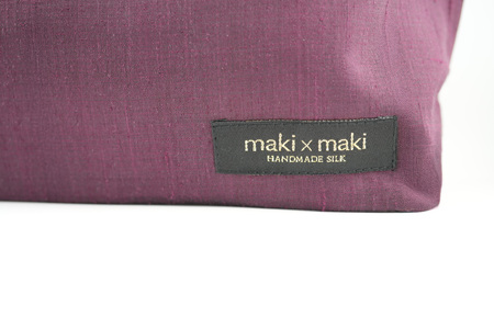 【makixmaki】高級ゴールデンシルクハンドバッグ（フェアトレード） ボルドー 0137-002-S06-4