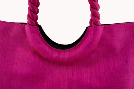 【makixmaki】高級ゴールデンシルクハンドバッグ（フェアトレード） ローズピンク 0137-002-S06-5